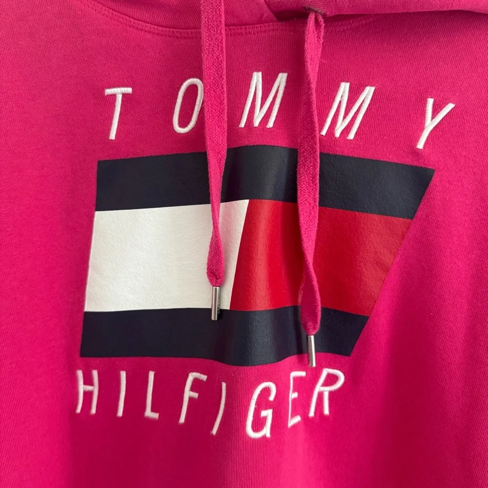 Tommy Hilfiger Sport Pink Logo Hoodie Sweatshirt Women’s Small